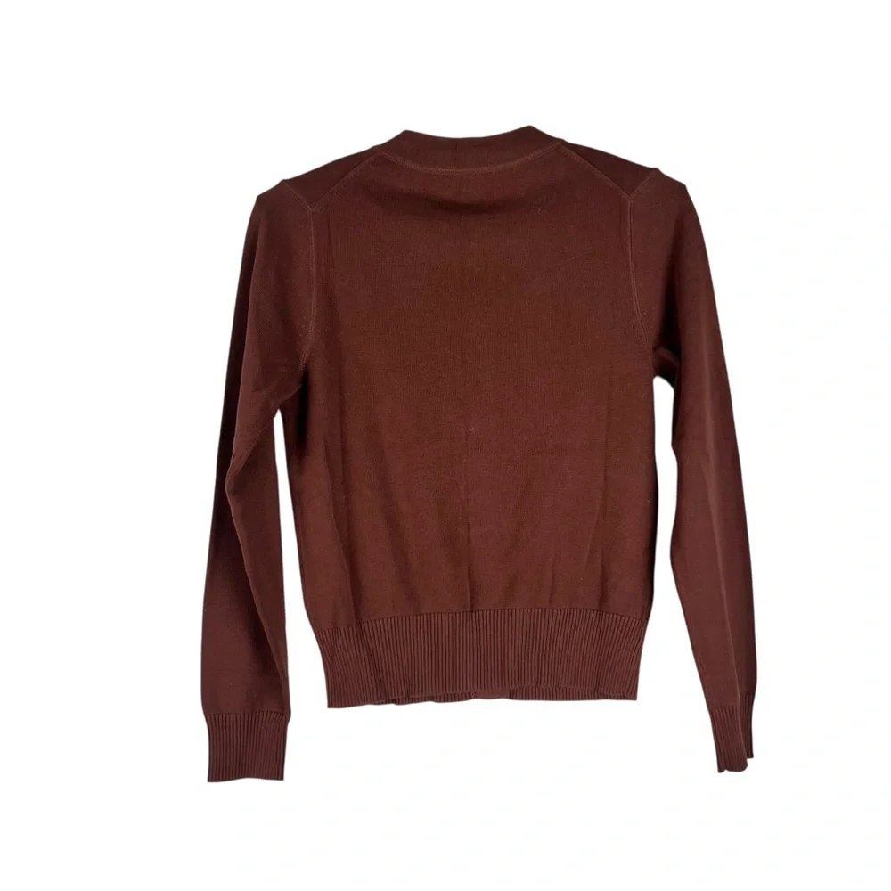 J. Crew black label Women’s Chocolate Brown Button up Cardigan NEW SZ XS - Picture 2 of 5